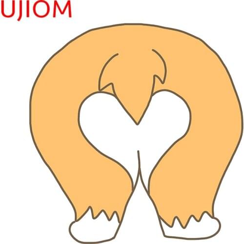 UJIOM Cute Cartoon Heart Tail Wiggling Corgi Butt Bedroom Decor Wall Stickers Waterproof Bedroom Accessories Decals Wallpaper