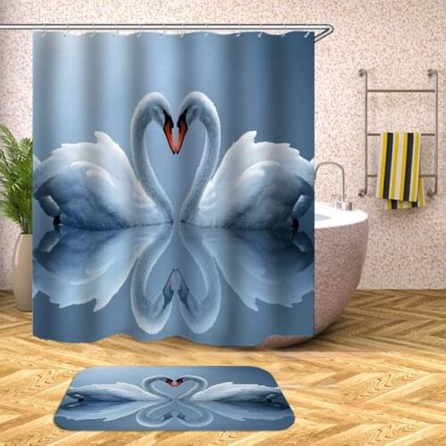 Animals Shower Curtain Lion Giraffe Ape Monkey Waterproof Bath Curtains Bathroom Bathtub Bathing Cover Large Wide 12pcs Hooks