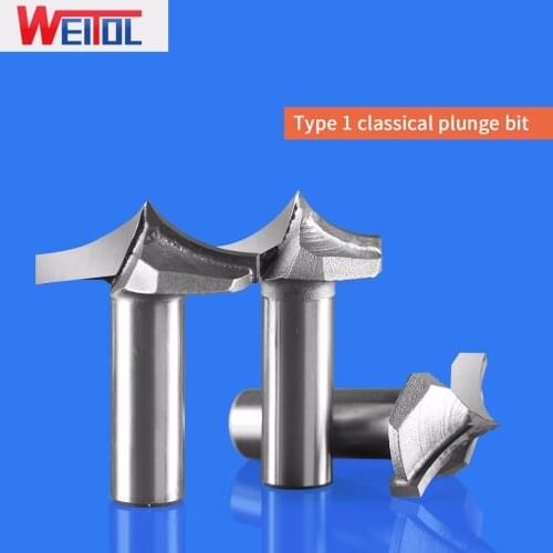 WeiTol 1PCS 1/2" Shank Woodworking Door Frame Router Bits for wood carbide door cabinet bits CNC Milling Cutter