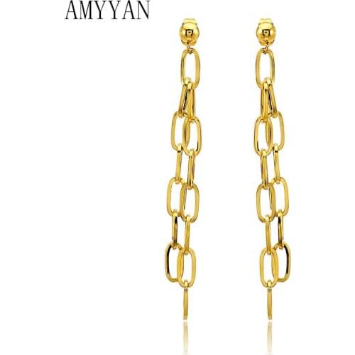 Chain Gold/Silver Color Earrings Multi Link Geometric Stud Earrings Chic Earrings For Women Fashion Chain Specific Earring