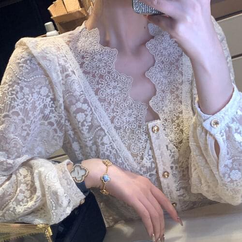 Fy1123 2020 spring summer autumn new women fashion casual chiffon shirt woman female OL casual tops puff sleeve top