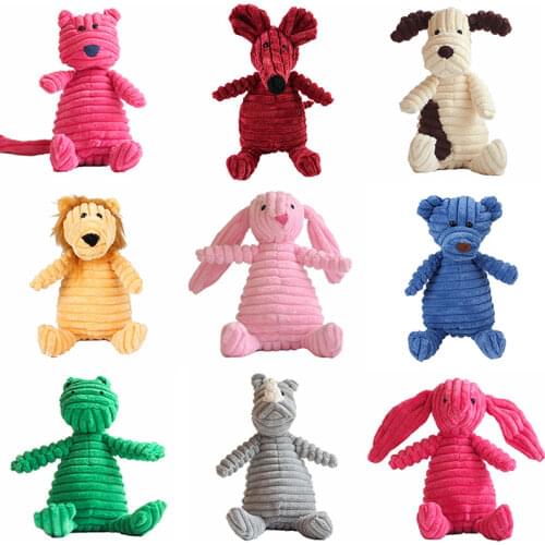 Bite Resistant Puppy Big Dog Chew Toy Stuff Plush Dog Toys for Small Large Dogs Squeak Interactive Pets Toys Rabbit Fox Monkey