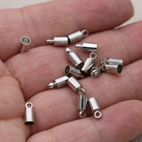 100PCS End Beads Caps Jewelry Findings for Making DIY Leather Bracelet Accessories 3mm