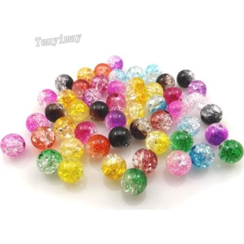 1800pcs/lot Mixed Colour 8mm Gradient Color Crackled Acrylic Beads For DIY