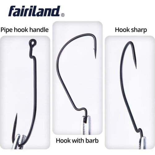 20 PCS Wide Gap Worm Fishing Hooks High Carbon Steel Jig Black Nick Crank Big Bass Offset Hook Barbed Hook for Soft Fishing Lure
