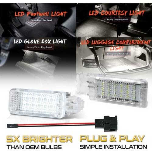 LED Footwell Boot Door light Courtesy Luggage Lamps For Skoda Rapid Superb VW Caddy Sharan Eos Golf Passat Seat Alhambra Ateca