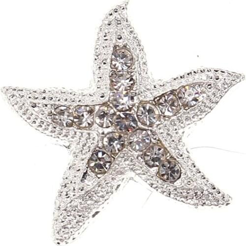 30mm starfish rhinestone pearl buckle for wedding invitations