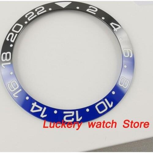 38mm black and blue ceramics bezel white marks fit for 40mm SUB GMT mens watch-Q03