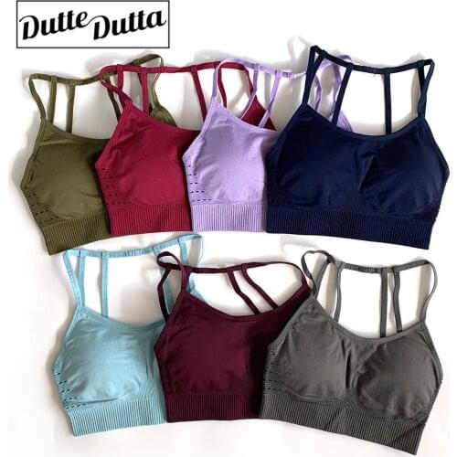 Seamless Sports Bra Women Gym Back Cross Strappy Fitness Women Sports Bras Gym Active Wear Yoga Bras For Running Tops