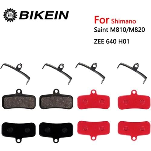 BIKEIN 4 pairs Resin semi-metal pads MTB Bicycle Bike Disc Brake Pads for Shimano Saint M810 M820 ZEE M640 H01 bike brakes pads