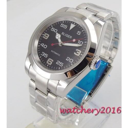 2019 Luxury Fashion Men Watch Stainless Steel Automatic Military Luminous Hands Steel Band Wrist Watch Business Sapphire Glass