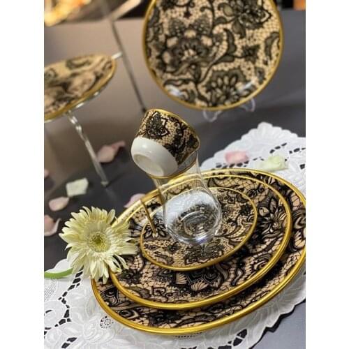 Drop Efe Handled Tea & Arabian Coffee Cup Set 18 Pieces Victoria