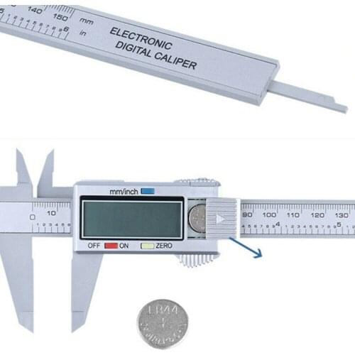 6inch 150mm LCD Digital Electronic Carbon Fiber Vernier Caliper Gauge Micrometer 1.5V LR44/SR44 battery ABS