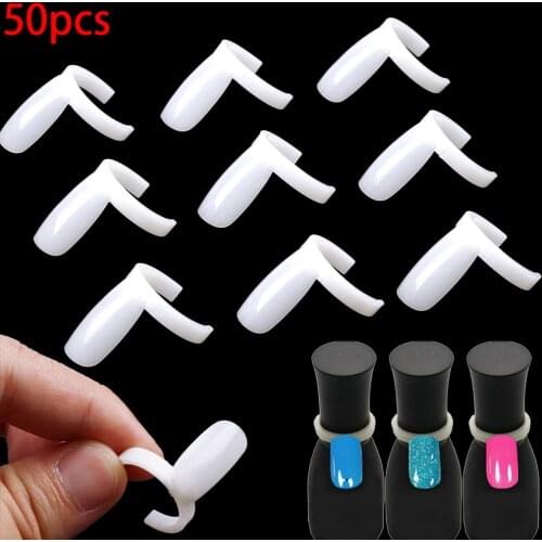 50pcs Nail Art Tips Display Practice Color Ring Nail Polish Swatches Nail Color Sample Nail Art Tools Practice Equipment