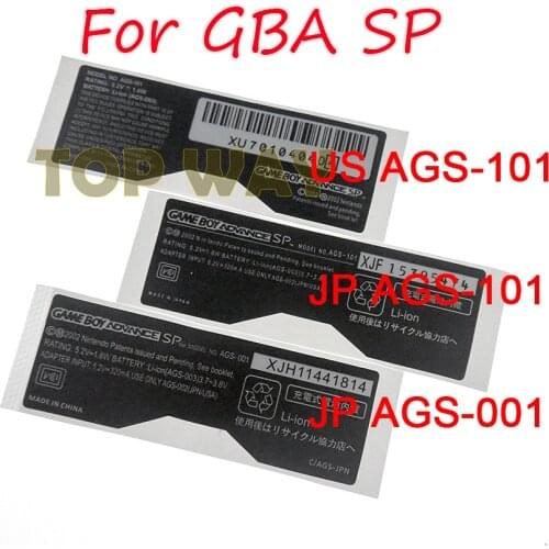 For GameBoy GBA SP Console Back Tag For Nintendo Game boy SP Label Sticker US JP AGS-101 AGS-001 2pcs/lot