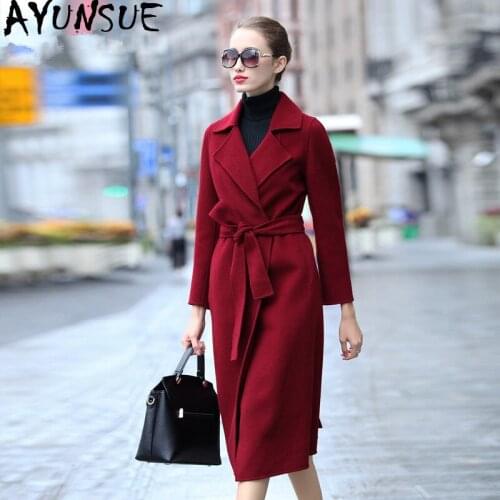 AYUNSUE Double Side 100% Wool Coat Autumn Winter Jacket Women Clothes 2020 Woolen Coat Female Korean Jackets chaqueta mujer MY