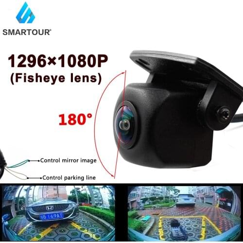 Smartour HD 1296x1080P 180 Degree Fisheye Lens Night Vision Vehicle Rear View Reverse Camera For Car Monitor or Android DVD