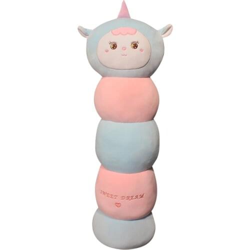 Kawaii Colorful Unicorn Caterpillar Plush Toy Doll for Baby Stuffed Soft Long Sleeping Nap Pillow Lovely Birthday Gift for Girls