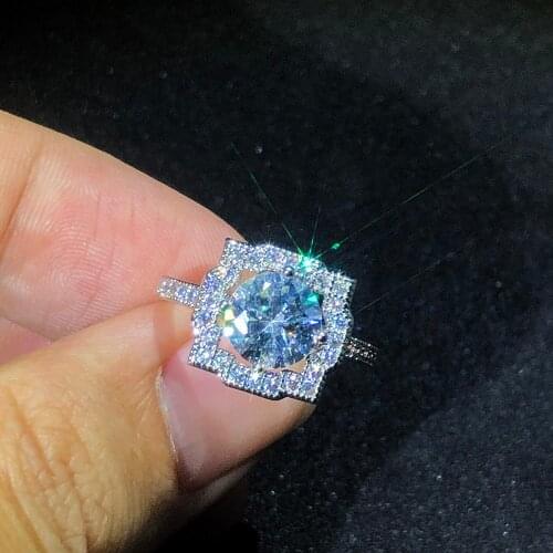 Vintage Aesthetic Womens Rings Wedding Engagement Jewelry Ring For Women Bride Silver Color Gorgeous Zircon Jewellry R655