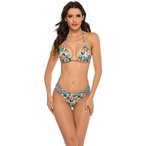 Printed Split-Body Swimsuit Summer Swimsuit Seaside Holiday Bathing Suits Refreshing Sweet Style Womens Sexy Bikinis Sets