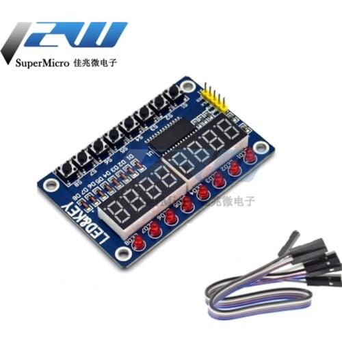 TM1638 keypad digital LED display module (8-bit digital tube \ LED \ button) with DuPont cable