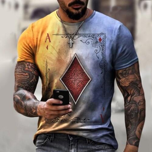 Mens Tee Shirts Tops Poker A T-Shirt 3d Printing Unique High Quality Short Sleeve Plus Size Oversized Tees