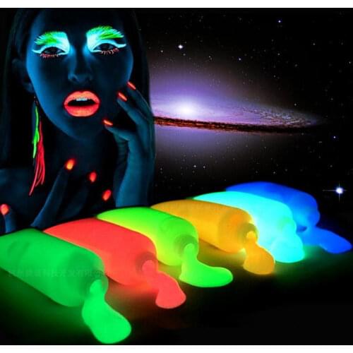 Neon Fluorescent Body Paint Glow In Dark Face Painting Luminous Art Paint Party Makeup Concert Night Club Bar Birthday Carnival