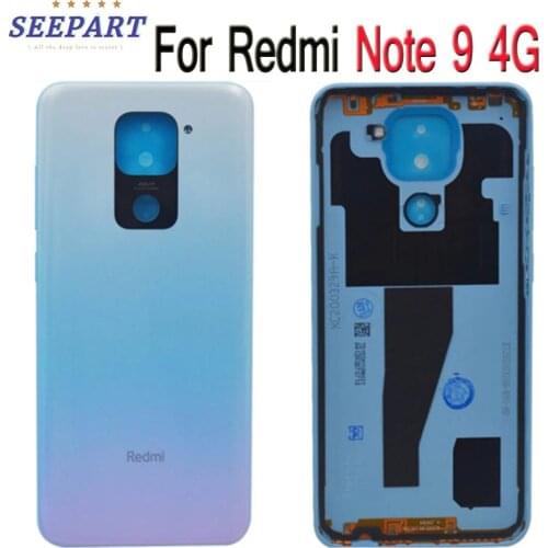 ORIGINAL For Xiaomi Redmi Note 9 4G Battery Cover Back Glass Panel Rear Housing case 6.53" For Xiaomi Redmi Note 9 4G Back Cover