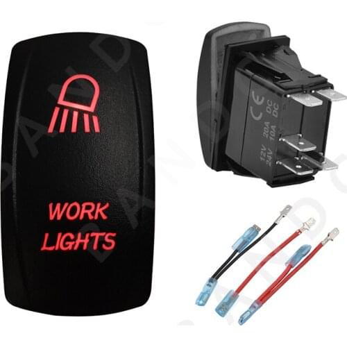Jumper Wire Set，WORK LIGHTS Car Boat RV Rocker Switch ON-OFF SPST Waterproof Car Button Dual Blue LED Light Camper Accessories