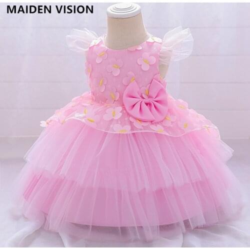 Summer Kids Dress for Girls Wedding embroidery Girl Dress Princess 1st birthday Party Pageant Formal Gown For infant Baby outfit