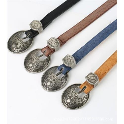 Womens Belt Fashion Jeans Belts For Women Punk Goth Retro Pin Buckle Decoration With Skirt Thin Versatile Simple Trend Pants