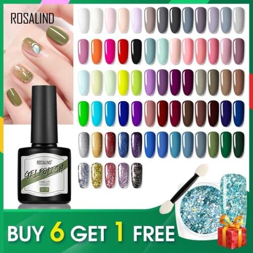 ROSALIND Gel Polish Soak Off Nails Gel Nail Art Design Bright Pure Color Fashion Hybrid Varnishes Lacquer UV Gel For Manicure