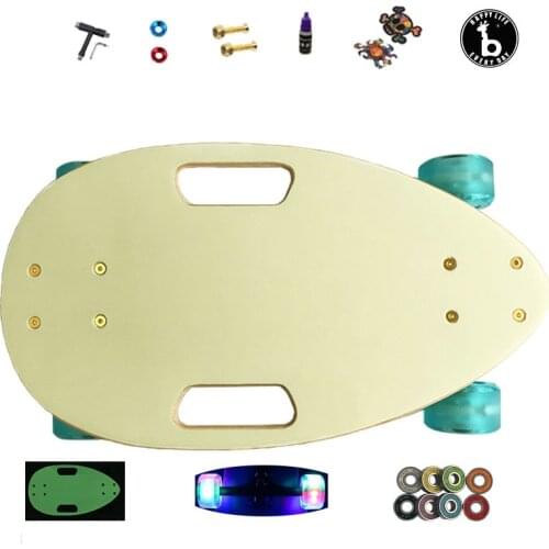 Beginners Adult Skateboarding Children Girls Small Fish Board Short Brush Street Luminous Youth Boys four Wheel Portable Flash