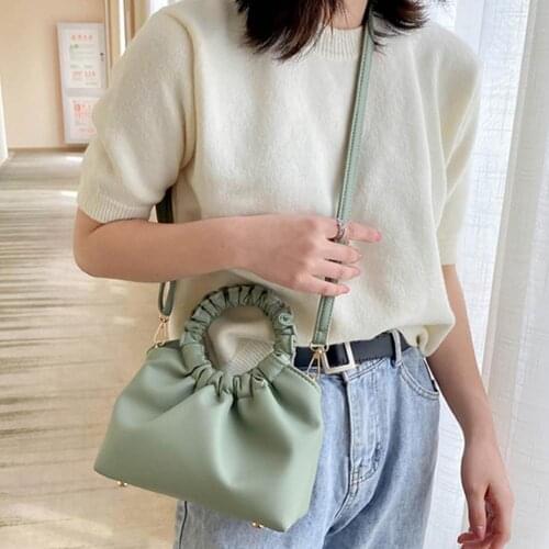 Shoulder Bags Handbag Solid Color All-match Casual Women Faux Leather Handbag for Gift