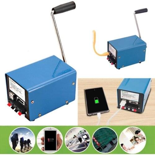 Outdoor Portable Manual Hand-cranked Generator USB Charge Electric Dynamo Power