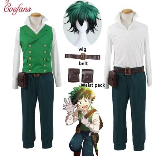 Boku No Hero Academia My Hero Academia Midoriya Izuku Warrior Uniform Vest Shirt Pants Outfit Anime Cosplay Costumes and wig