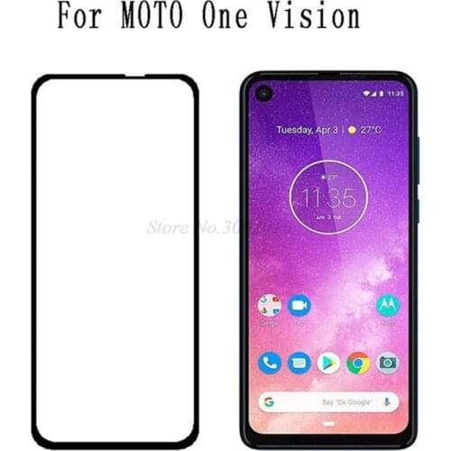 2 Packs Full cover Tempered Glass for Motorola Moto One Vision Screen Protector 9H on Phone Protective Glass for Moto One Vision
