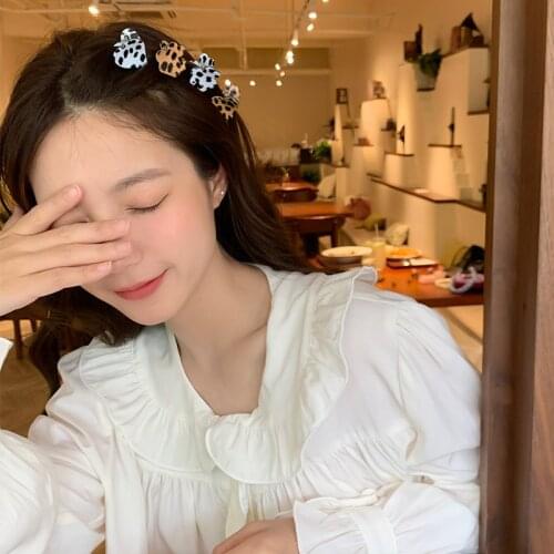 2021 Summer Women Girls Vintage Leopard Print Hair Claws Children Lovely Hairpins Claws Clips Female Fashion Hair Accessories