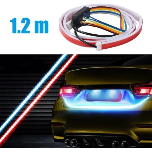 1.2M Ice Blue Driving Lights Led Light Strip Car Rear Boot Taillight Brake Turn Signal Lights Decor Beacon Warming Lamp