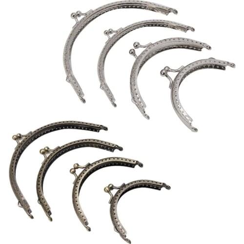 1PC Frame Kiss Clasp Lock Retro Metal Flower Purse Bag DIY Craft Bronze Silver