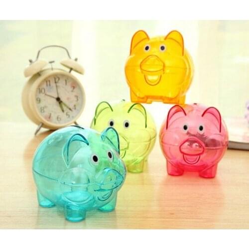 1PC Lovely Coin Piggy Bank Transparent Pig Money Box 10*7*8cm Money Saving Box Moneybox Gifts For Kid OK 0316