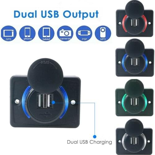 120W Dual USB 3.1A 12/24V Power Adapter Outlet Universal USB Socket Plug For Car Auto Motorcycle Bus