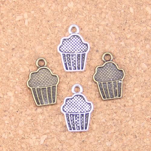 145pcs Charms cupcake ice cream 15x10mm Antique Pendants,Vintage Tibetan Silver Jewelry,DIY for bracelet necklace