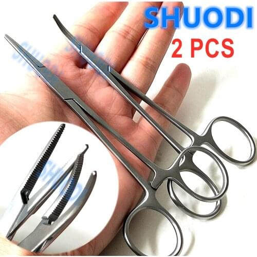 2pcs Dental Orthodontic Mosquito Needle Holder Extra Fine Beak Straight/Curved Tip Orthodontic Instuments Tool