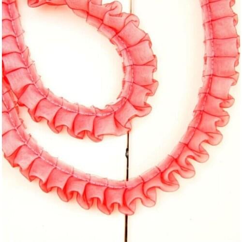 30Yards Layer Gauze Ruffle Trim Pleated Lace Ribbon Skirt Doll Laces Trimming