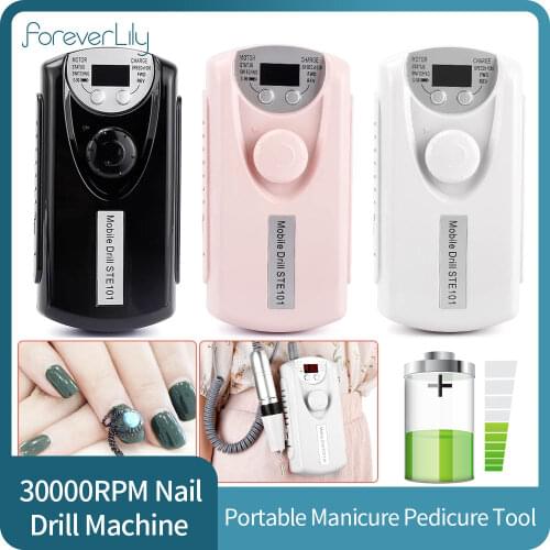 30000RPM Rechargeable Nail Drill Machine 2600mAh Salon Portable Manicure Drill Pedicure Drill Professional Nail Drills Machine