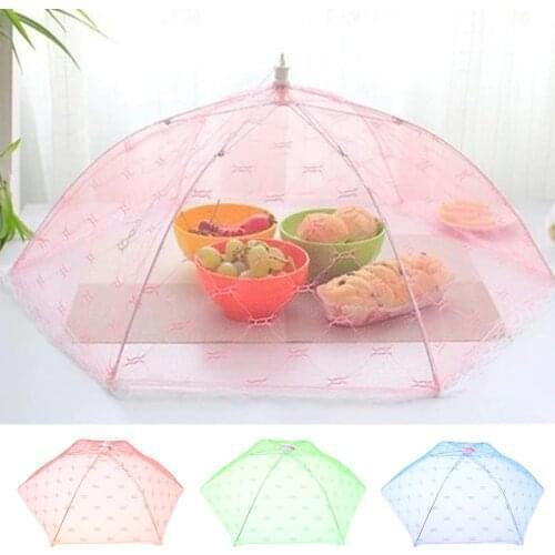 35/40cm Gauze Umbrella Food Cover Picnic Kitchen Anti Fly Mosquito Net Table Tent Meal Cover Table Mesh Food Cover Kitchen Tools