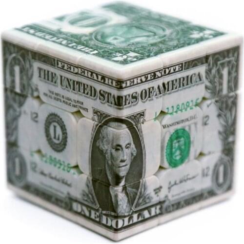3x3 Cube UV Printing Dollar Pattern 3x3x3 Magic Cube 3Layers Speed Cube Professional Puzzle Toys For Children Kids Gift Toy