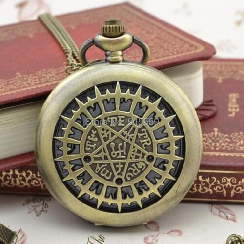 50pcs/lot DHL Free Shipping Bronze Hollow Pocket Watch High Quality Watch Necklace Gift Watch Factory Price Wholesale