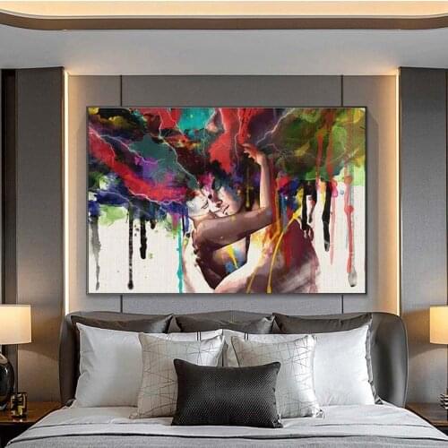 Abstract Canvas Art Wall Paintings Couple Of Lover Modern Wall Posters And Prints Portrait Canvas Prints For Living Room Cuadros